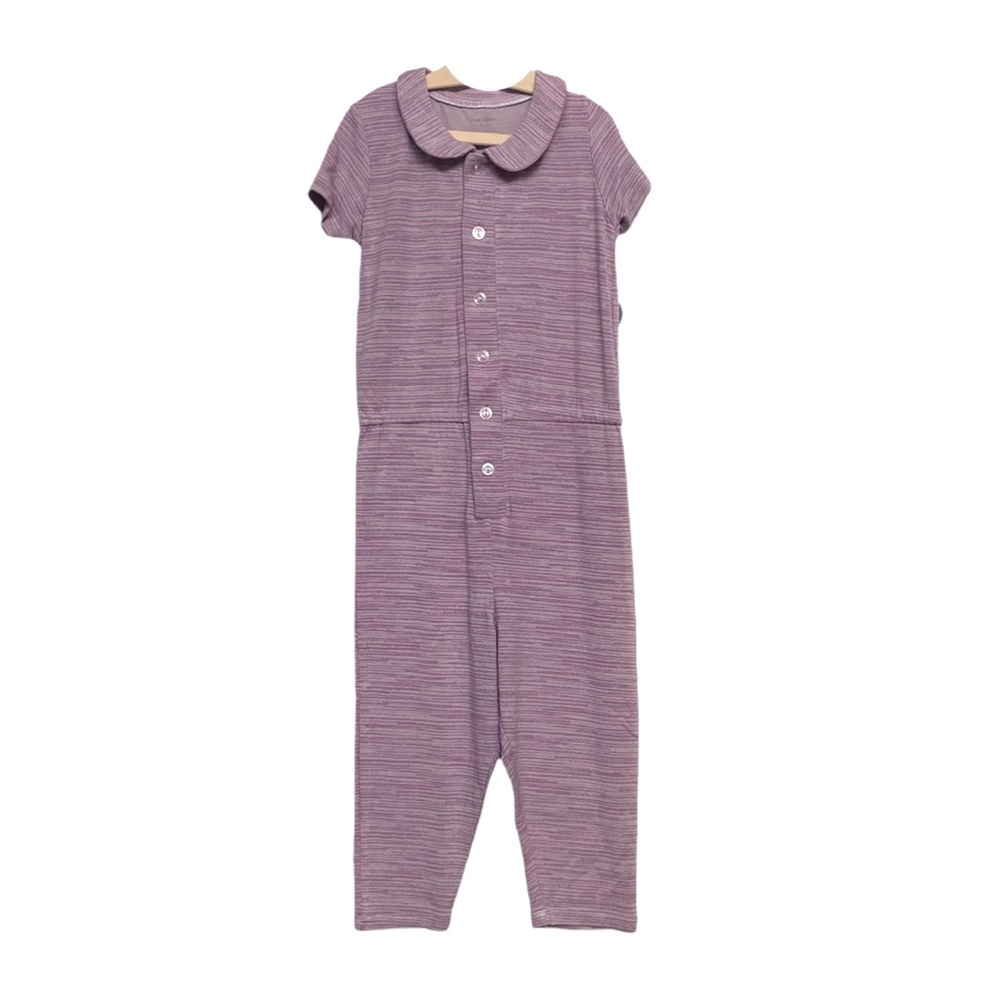 SWEET BAMBOO Romper Lilac One-Piece Short Sleeve with Collar - Picture 1 of 4